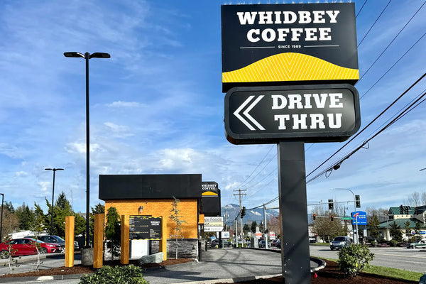 Whidbey Coffee store drive thru in Mount Vernon, Washington